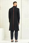 Shop_Rajesh Pratap Singh_Black Wool Crepe Button Down Sherwani _at_Aza_Fashions