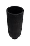 H2h_Black Wood Graphite Cone Vase_Online_at_Aza_Fashions
