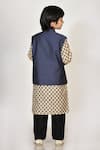 Shop_Arihant Rai Sinha_Beige Handloom Silk Bundi And Kurta Set For Boys_at_Aza_Fashions