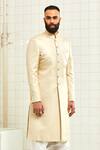 Buy_Rajesh Pratap Singh_White Brocade Sherwani _at_Aza_Fashions