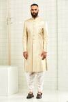 Buy_Rajesh Pratap Singh_White Brocade Sherwani _Online_at_Aza_Fashions