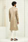 Shop_Rajesh Pratap Singh_Grey Brocade Sherwani _at_Aza_Fashions