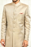 Rajesh Pratap Singh_Grey Brocade Sherwani _at_Aza_Fashions
