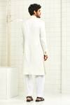 Shop_Rajesh Pratap Singh_White Textured Handloom Cotton Sherwani _at_Aza_Fashions