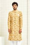 Buy Rajesh Pratap Singh Beige Viscose Textured Sherwani at Aza Fashions Buy_Rajesh Pratap Singh_Beige Viscose Textured Sherwani _at_Aza_Fashions