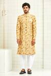 Rajesh Pratap Singh Beige Viscose Textured Sherwani Online at Aza Fashions Rajesh Pratap Singh_Beige Viscose Textured Sherwani _Online_at_Aza_Fashions