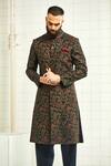 Buy Rajesh Pratap Singh Black Viscose Textured Sherwani at Aza Fashions Buy_Rajesh Pratap Singh_Black Viscose Textured Sherwani _at_Aza_Fashions