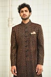 Buy Rajesh Pratap Singh Black Viscose Textured Sherwani Online at Aza Fashions Buy_Rajesh Pratap Singh_Black Viscose Textured Sherwani _Online_at_Aza_Fashions
