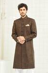 Buy Rajesh Pratap Singh Black Viscose Textured Sherwani at Aza Fashions Buy_Rajesh Pratap Singh_Black Viscose Textured Sherwani _at_Aza_Fashions