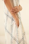 Shop_Cotton and Clay_White Silk Voile Hand Block Printed Round Jumpsuit  _Online_at_Aza_Fashions