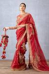 Buy_Torani_Red Sindoori Taashi Silk Organza Saree_Online_at_Aza_Fashions