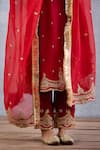 Torani Red , Cotton, Organza Embroidery Round Sindoori Urvi Kurta Pant Set at Aza Fashions Torani_Red , Cotton, Organza Embroidery Round Sindoori Urvi Kurta Pant Set _at_Aza_Fashions