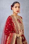 Shop_Torani_Red Kurta And Sharara Raw Silk Embroidered Sindoori Meera Set  _Online_at_Aza_Fashions