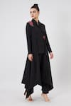 Buy_Aakaar_Black Modal Embroidery Floral Placement Embellished Blazer And Pant Set _Online_at_Aza_Fashions
