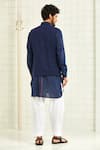 Shop Rajesh Pratap Singh Blue Handloom Cotton Textured Nehru Jacket at Aza Fashions Shop_Rajesh Pratap Singh_Blue Handloom Cotton Textured Nehru Jacket _at_Aza_Fashions
