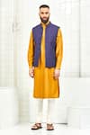 Buy Rajesh Pratap Singh Blue Viscose Quilted Nehru Jacket Online at Aza Fashions Buy_Rajesh Pratap Singh_Blue Viscose Quilted Nehru Jacket _Online_at_Aza_Fashions