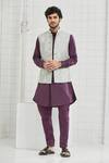 Buy Rajesh Pratap Singh Grey Viscose Anakar Handwoven Quilted Bundi Online at Aza Fashions Buy_Rajesh Pratap Singh_Grey Viscose Anakar Handwoven Quilted Bundi _Online_at_Aza_Fashions