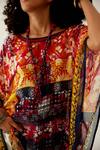 Shop_Payal Jain_Multi Color Georgette Floral Pattern V Neck Short Kaftan_Online_at_Aza_Fashions