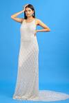 Buy_Ambrosia_White Round Embroidered Gown_at_Aza_Fashions