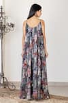 Shop_Inara Jaipur_Black Imported Brocade Georgette Lining Rayon Woven Maxi Dress _at_Aza_Fashions
