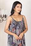 Inara Jaipur_Black Imported Brocade Georgette Lining Rayon Woven Maxi Dress _at_Aza_Fashions