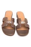 Shop_Tissr_Brown Leather Textured Sandals_at_Aza_Fashions