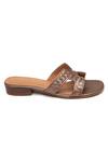 Tissr_Brown Leather Textured Sandals_Online_at_Aza_Fashions