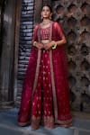 Kritika Dawar_Pink Lehenga And Blouse Silk Embroidery Zari Cape Open Set _Online_at_Aza_Fashions