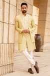 Buy_Soniya G_Yellow Silk Jacket And Kurta Set _at_Aza_Fashions