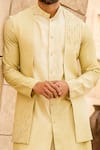 Buy_Soniya G_Yellow Silk Jacket And Kurta Set _Online_at_Aza_Fashions