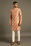 Buy_Dhruv Vaish_Multi Color Cotton Silk Chanderi Printed Kurta Set  _at_Aza_Fashions