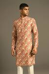 Buy_Dhruv Vaish_Multi Color Cotton Silk Chanderi Printed Kurta Set  _Online_at_Aza_Fashions