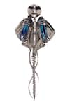 Outhouse_Silver Plated Crystal Chrysalis Statement Long Earrings _Online_at_Aza_Fashions