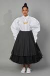 Buy_Quod_Black Nylon Tulle Skirt_at_Aza_Fashions
