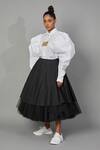 Quod_Black Nylon Tulle Skirt_Online_at_Aza_Fashions