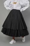 Buy_Quod_Black Nylon Tulle Skirt_Online_at_Aza_Fashions