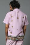 House Of Three Pink Cotton Poplin Jewel Mural Hawaiian Shirt at Aza Fashions House Of Three_Pink Cotton Poplin Jewel Mural Hawaiian Shirt _at_Aza_Fashions