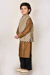 Buy_Arihant Rai Sinha_Brown Handloom Silk Bundi And Kurta Set For Boys_Online_at_Aza_Fashions