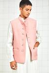 Buy Rajesh Pratap Singh Pink Viscose Quilted Nehru Jacket Online at Aza Fashions Buy_Rajesh Pratap Singh_Pink Viscose Quilted Nehru Jacket _Online_at_Aza_Fashions