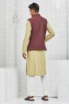 Shop_Rajesh Pratap Singh_Brown Viscose Katan Ramdevra Quilted Bundi _at_Aza_Fashions