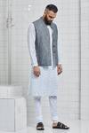 Rajesh Pratap Singh_Beige Linen Kundal Reversible Bundi _Online_at_Aza_Fashions