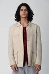 Buy_Rajesh Pratap Singh_Beige Handloom Linen Jacket _Online_at_Aza_Fashions