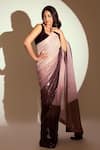 Buy_Manish Malhotra_Beige Sequin Embellished Saree With Blouse_at_Aza_Fashions