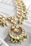 Buy_Osvag India_Gold Plated Polki Pearl Green Onyx Long Pendant Necklace _Online_at_Aza_Fashions