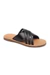 Buy_Tissr_Black Textured Strap Sandals_at_Aza_Fashions