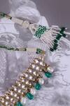 Osvag India_Gold Plated Polki Pearl And Green Onyx Choker _Online_at_Aza_Fashions