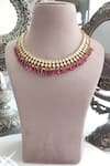 Buy_Osvag India_Gold Plated Polki And Ruby Stone Choker _at_Aza_Fashions