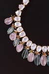 Osvag India_Gold Plated Polki Gemstone Choker With Drawcord _Online_at_Aza_Fashions