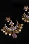 Shop_Osvag India_Gold Plated Pearls, Diamonds Polki Embellished Chandbalis _at_Aza_Fashions
