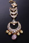 Shop_Osvag India_Gold Plated Polki Embellished Maangtikka _at_Aza_Fashions